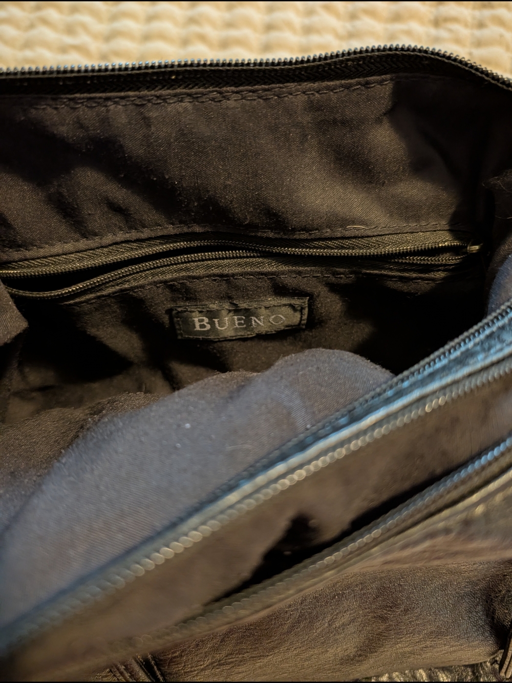 Bueno Black Leather Crossbody Bag with Stud Accents - Picture 3 of 6